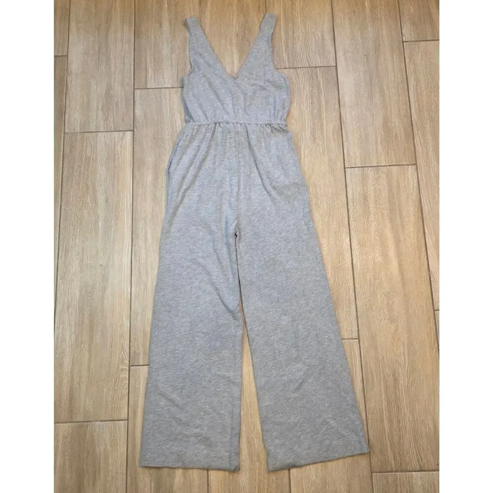 Spiritual Gangster Jumpsuit Womens S Gray Wide Leg Modal Lounge Yoga Romper